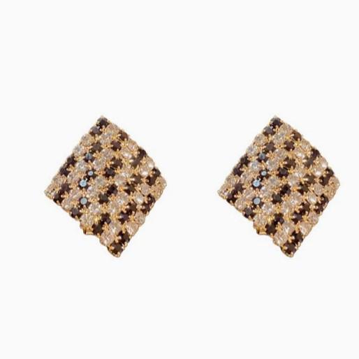 Cercei pătrați cu ac de argint pentru femei, cercei de primăvară și vară de lux, 2025, noi, la modă, design de nișă, cercei avansati cu vânt rece