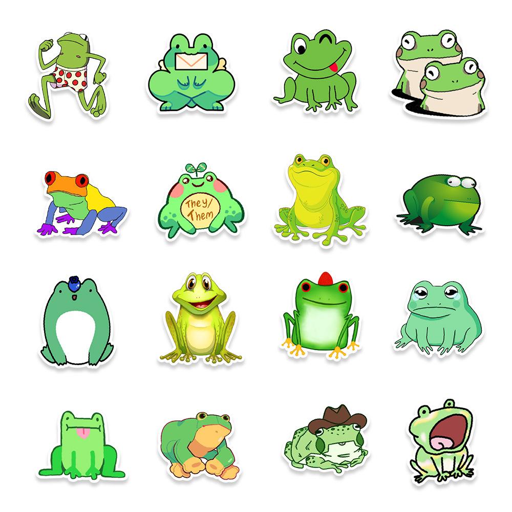 50 Frog Cartoon Graffiti Stickers Car Suitcase Helmet Skateboard Decoration Stickers