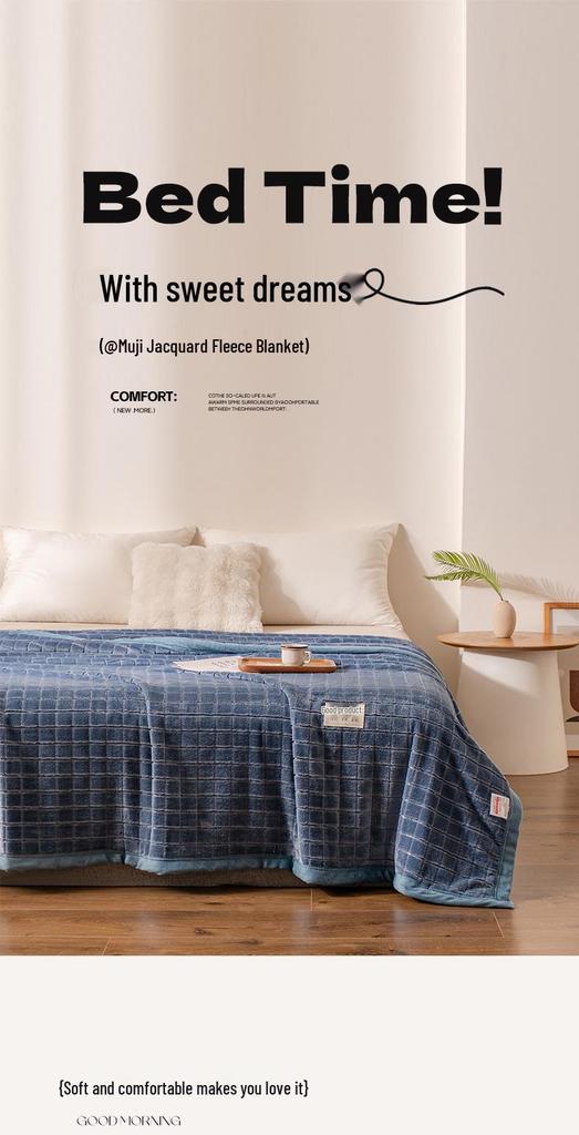 Thickened Jacquard Velvet Winter Bed Sheet & Blanket for Single Dorms 300g