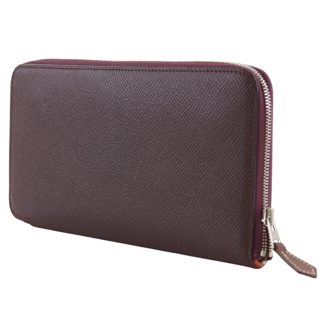 Hermes Azap Long Silk In Purse Wine-red Epsom Women Used
