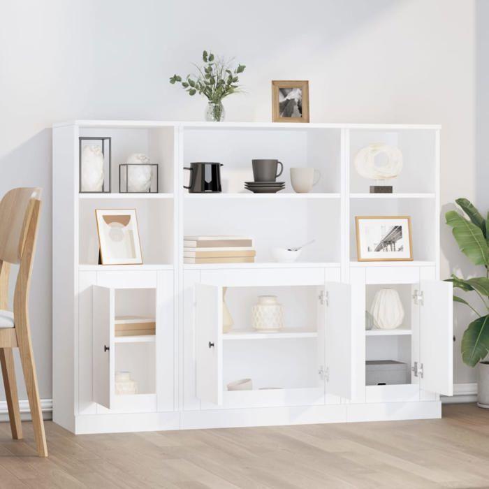 Buffet - Buffets 3 Pcs - White - Engineered Wood - Large Storage Space