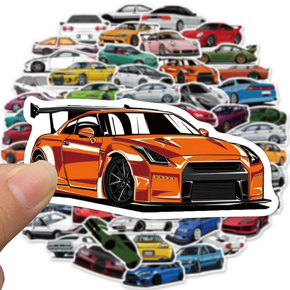 10/30/50/100pcs Cartoon Vintage Racing Car Stickers Cool Graffiti Sticker DIY Laptop Motorcycle Skateboard Decals