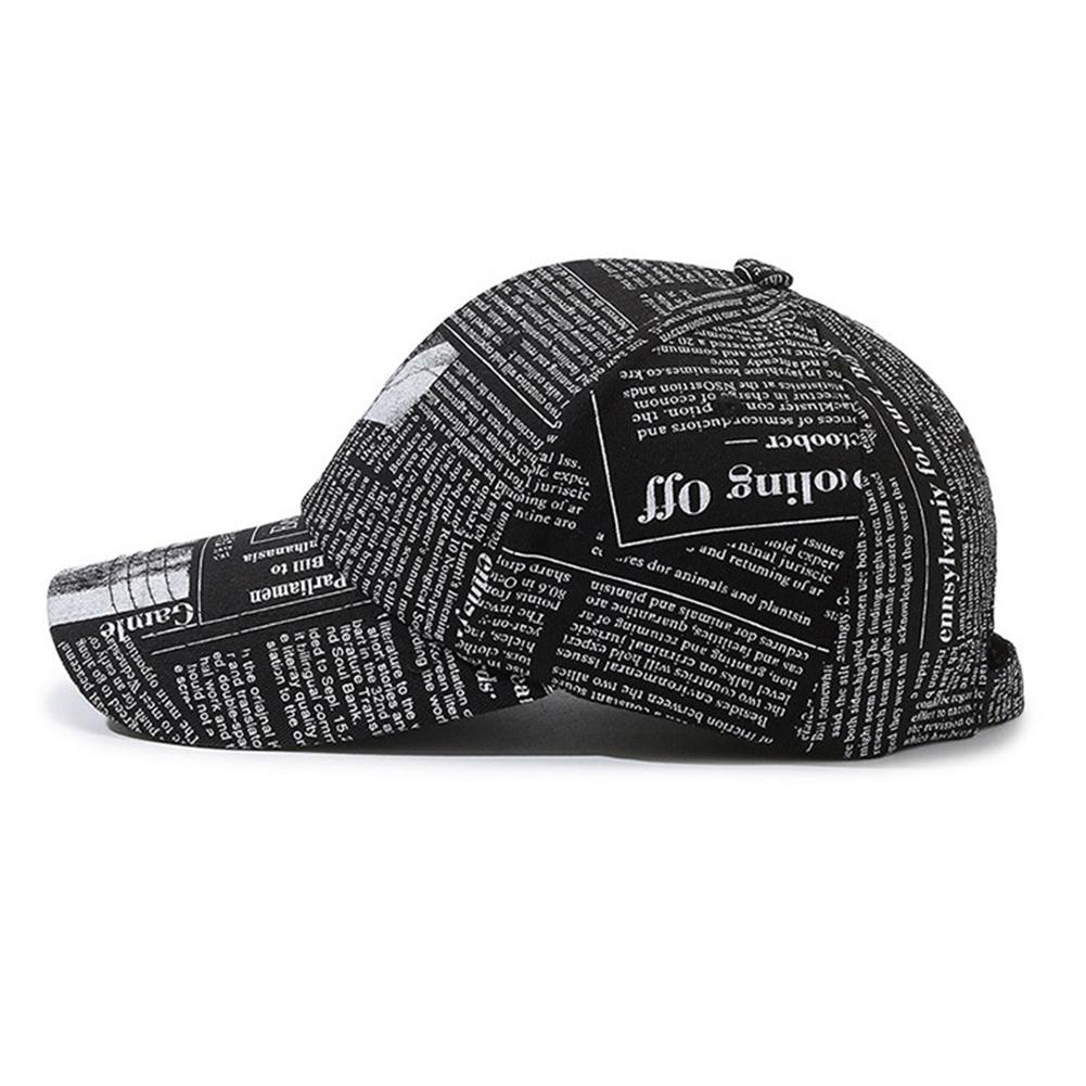 Newspaper Pattern Personality Graffiti Baseball Cap Fashion Street Hip Hop Duck Cap Outdoor Sports Visor Sun Protection Visor Hat Truck Driver Hat
