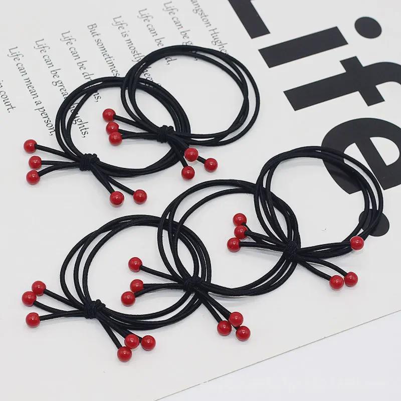 

100 прочных черных кожаных резинок для волос для женщин - утолщенные резинки для взрослых