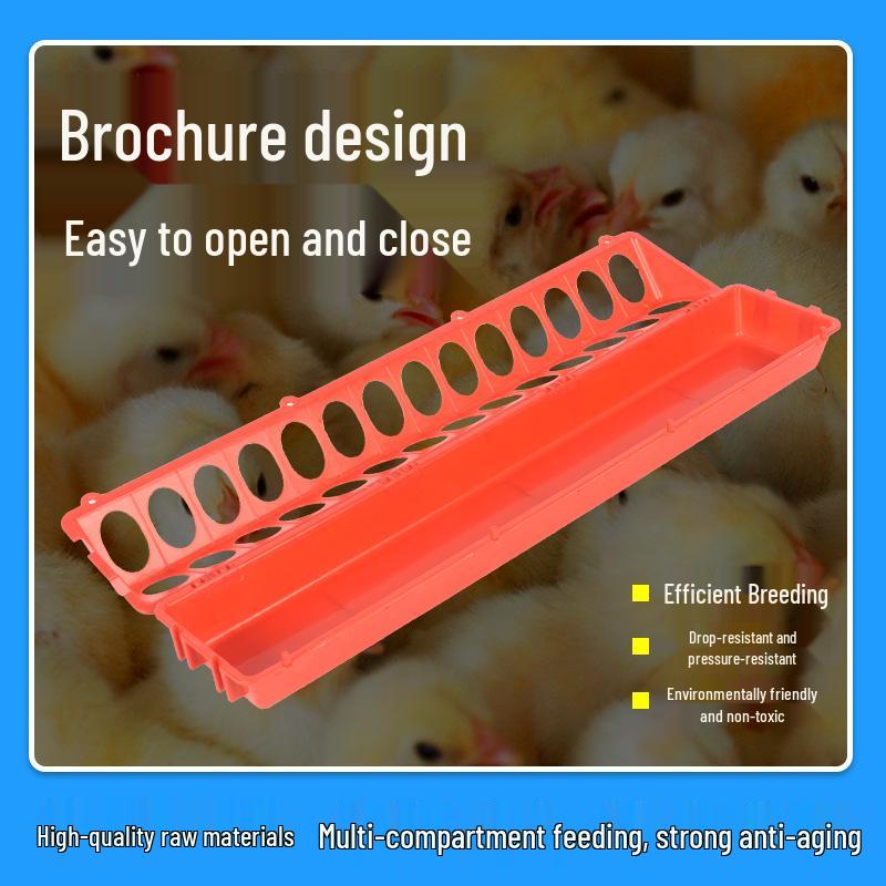 Anti-Spill Poultry Feeder: Long Trough for Feeding Chickens, Chicks, Ducks, & Geese; Spliceable Waterer Artifact for Farming.