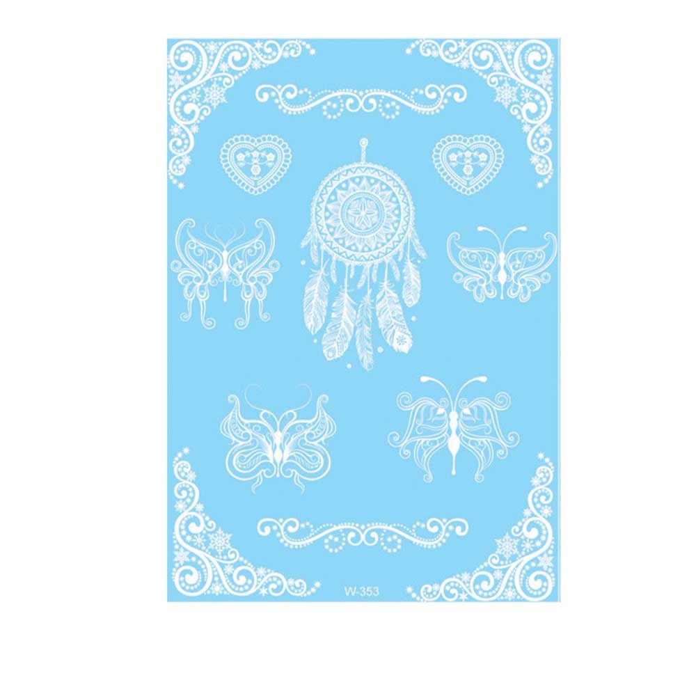 White Lace Arm flower Waterproof Body Art Temporary Tattoos Henna Stickers Tattoo Sticker Simulated