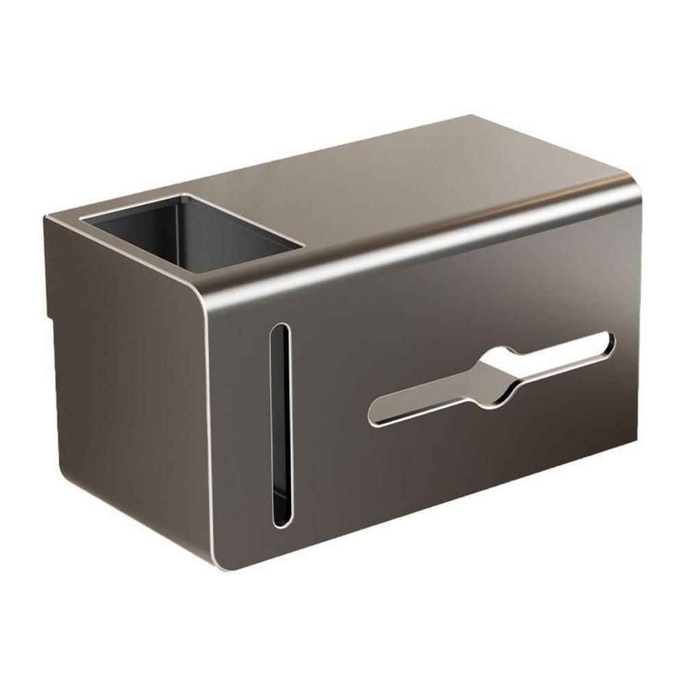

Punch Free Bathroom Tissue Self Wall Mounted Toilet Paper Box Durable Toilet Paper Holder Washroom серый