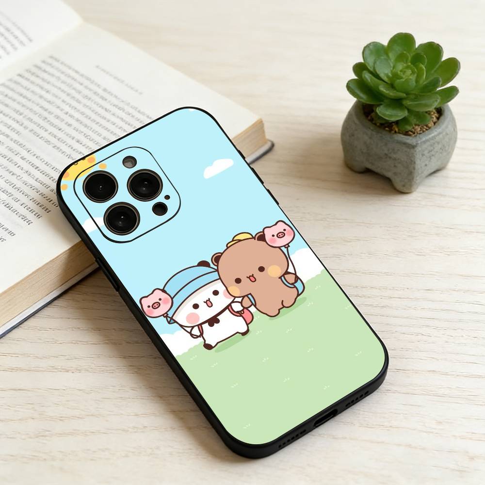 Cute B-BuBu D-DuDu Phone Case For iPhone 17, 16,15,14,13,12,11 Plus,Pro Max, Others Soft Black Cover