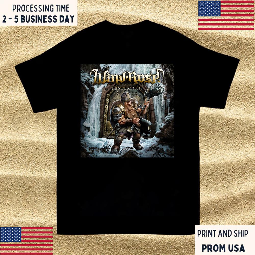 Wind Rose Band Wintersaga Black Cotton T Shirt  Unisex T-Shirt XXL