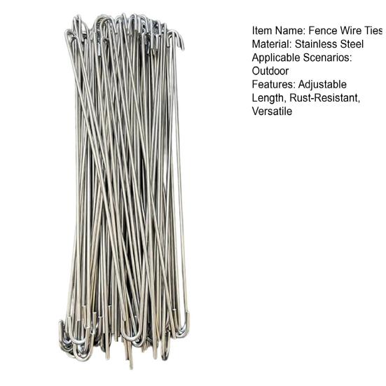 100Pcs Chain Link Fence Wire Ties Stainless Steel Heavy Duty