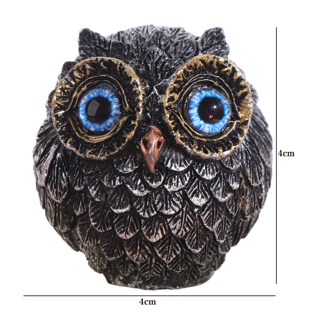 Realistic Owl Figurine Beads Lucky Owl Owl Ornament Energy Owl Mini Statue  Desktop Decoration