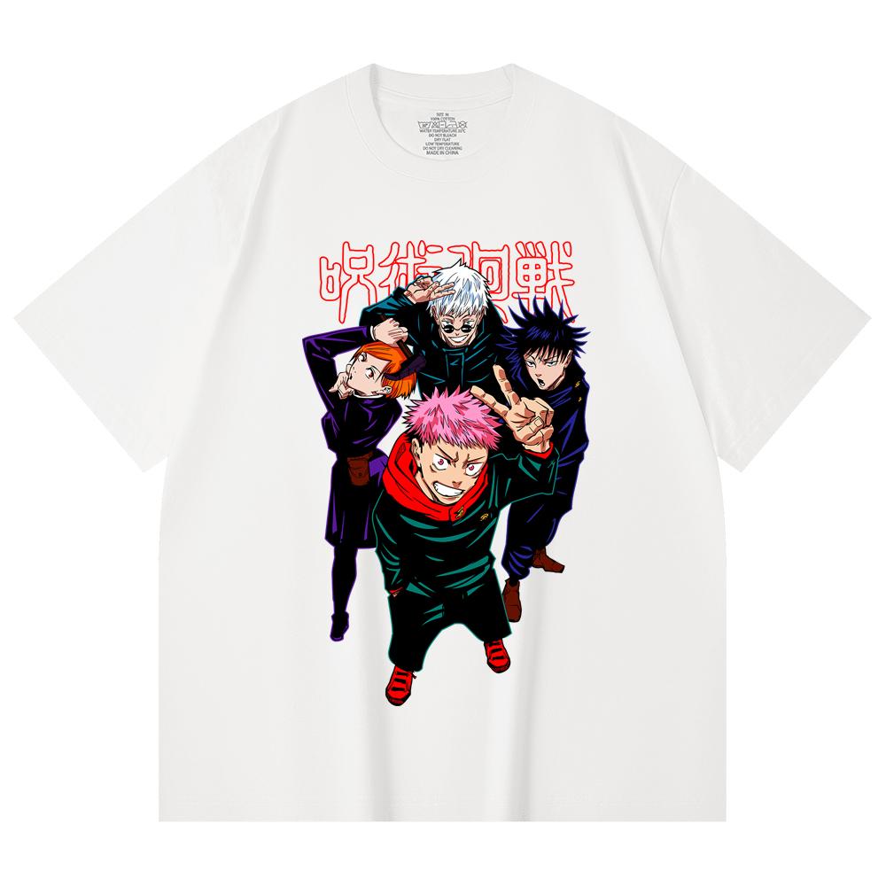 230 Gsm 100% Cotton Jujutsu Kaisen V12 Jujutsu High Print Unisex Heavy Cotton T Shirt