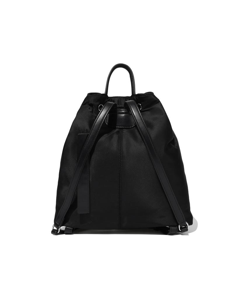 Covernat Woman Clover Heart Nylon Ribbon Backpack Black
