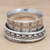 Silver Spinner Ring For Women Four Spinner Ring Fidget Silver Jewelry Ring"7"