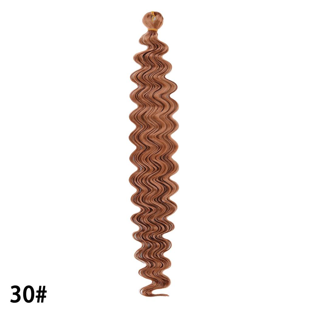 Crochet Hair 30inch 150g Boho Curly Wavy Braiding Hair Deep Water Ocean Wave Black Synthetic Bohemian Braids For Women Girls