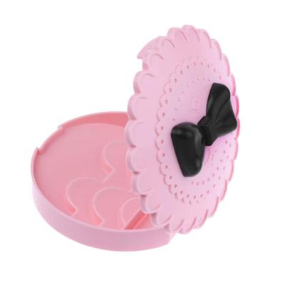 1Pcs False Eyelash Storage Box Pink Bowknot Design With Mirror Display Box Case Organizer Makeup Cosmetic Tool Gift For Women