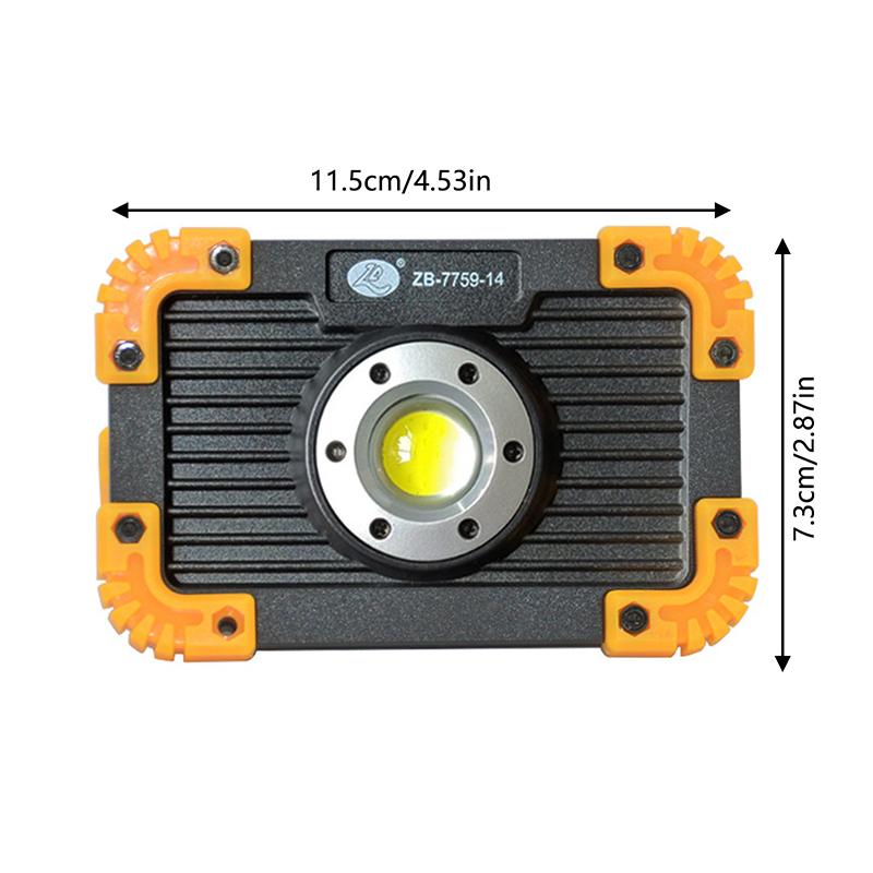 Portable Led Flood Light 10W Spotlight 150Lm Bright Work Light Usb Rechargeable For Camping Emergency Lamp By 18650