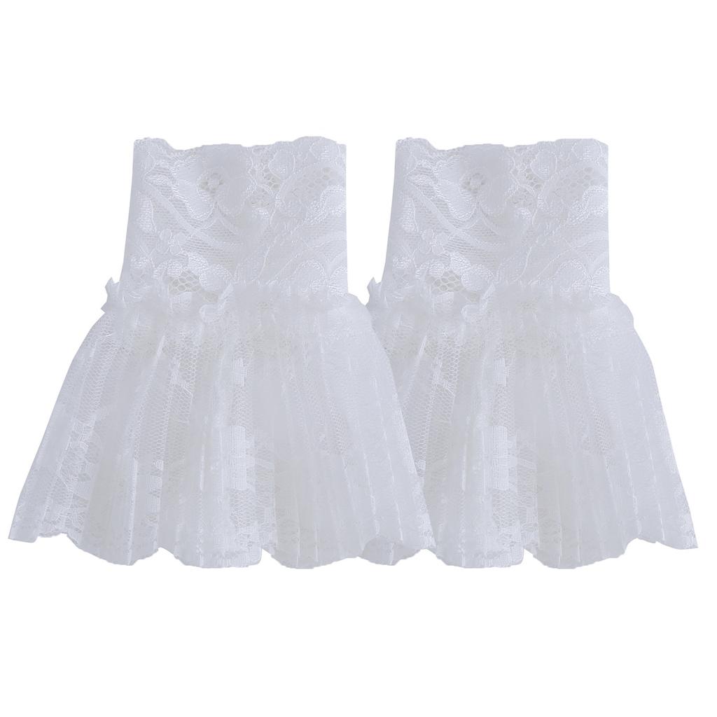 Neue Fake-Ärmel für Damen Herbst Winter Pullover Abnehmbare Manschetten Dekorative Spitze Blumenstickerei Plissiertes Handgelenk