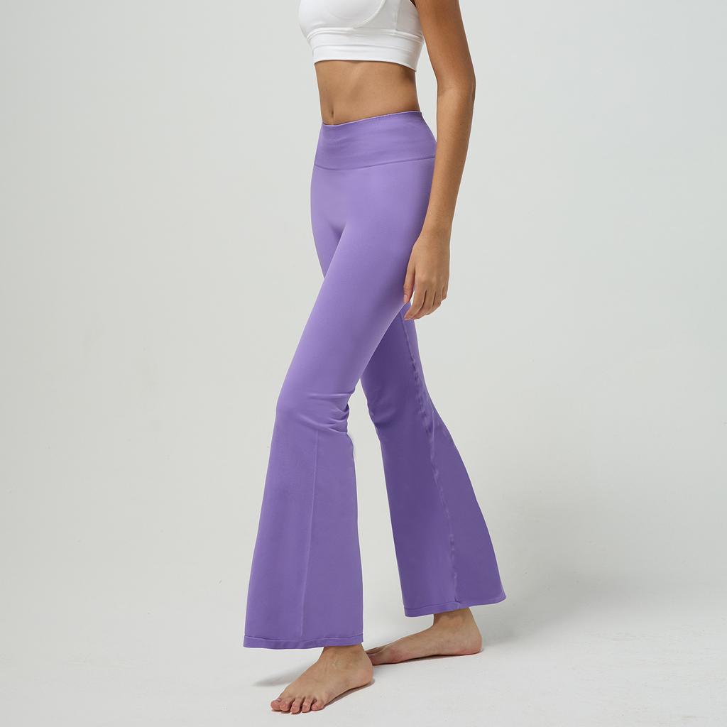Baoshun's New High-elastic Nude Wide-leg Pants Peach Hip Yoga Pants Autumn and Winter Casual High-waisted Fitness Micro-pull Pants
