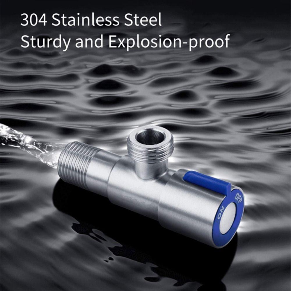 Large Flow Drain Hot And Cold Angle Valve Stainless Steel Water Heater Faucet  Kitchen