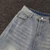 American Retro Old Washed Denim Long Pants Men's Wasteland Wind-mud Dyed Loose Men's Pants Ripped Wide-leg Casual Pants