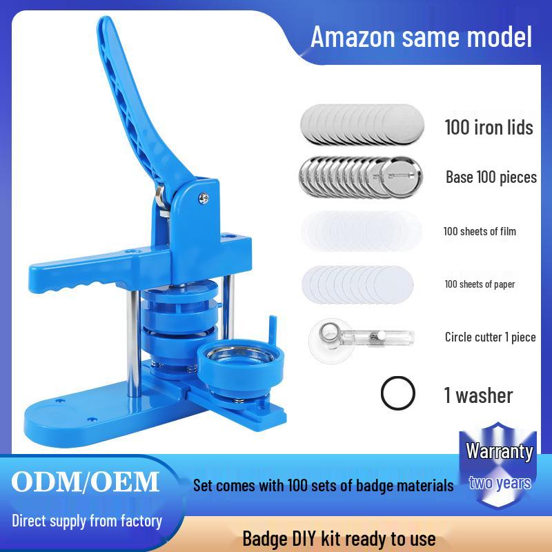 DIY Blue Tinplate Badge & Pin Making Machine for Children