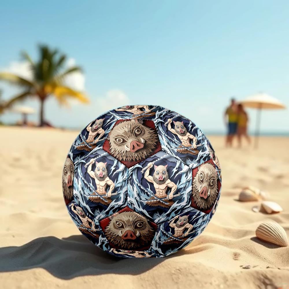 1pc Demon Slayer Kimetsu No Yaiba Football Soccer Ball Size 5 Indoor Soccer Ball Fashion Colorful  Backyard Game -Great For Sports Fans Gift HE11
