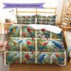 Retro Flower Parrot Pattern Bedding,Quilt Set Quilt Cover Pillowcase Home Birthday Gift (1 * duvet cover + 2 * pillowcase, without core)