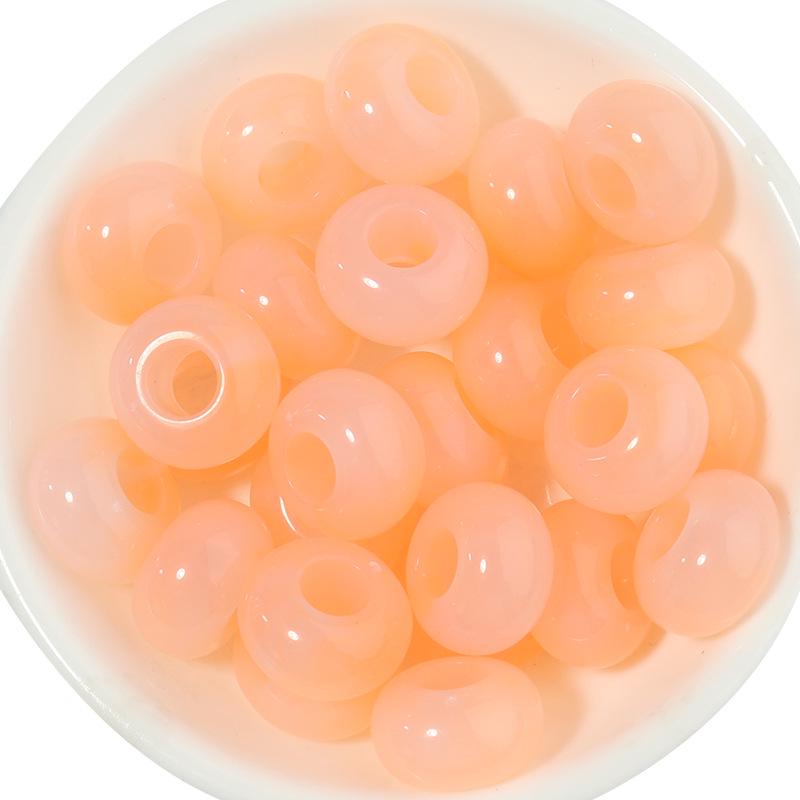 50 Acrylic Two-Color Crackle Crystal Large Hole Beads - Spring Color Spacer for DIY Bracelets