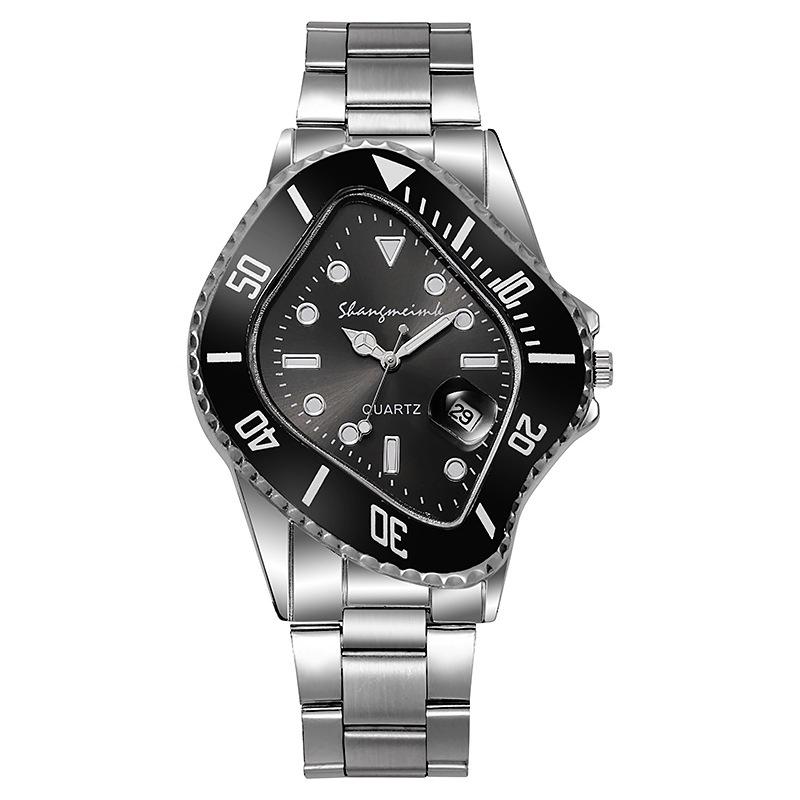

Fashion Stainless Men Steel Wrist Watch Business Style Student Present Birthady чёрный