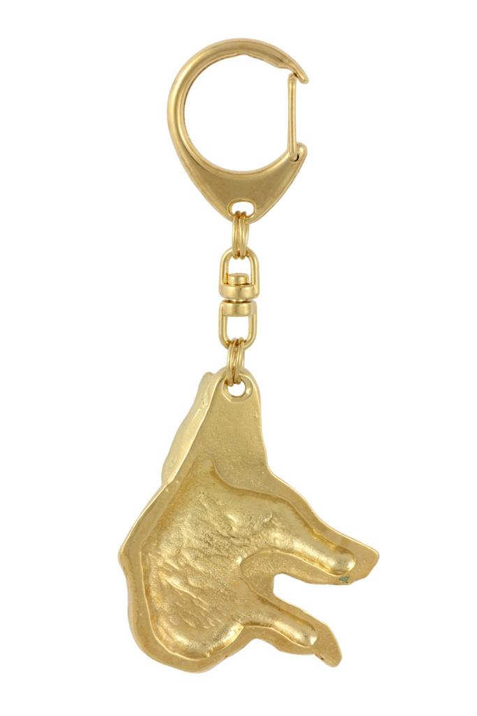 Azawakh, Tuareg Sloughi I - Gilded Key Ring with Dog In Gift Box, Handbag Decoration, Luxury Accessory by Art-Dog Brand
