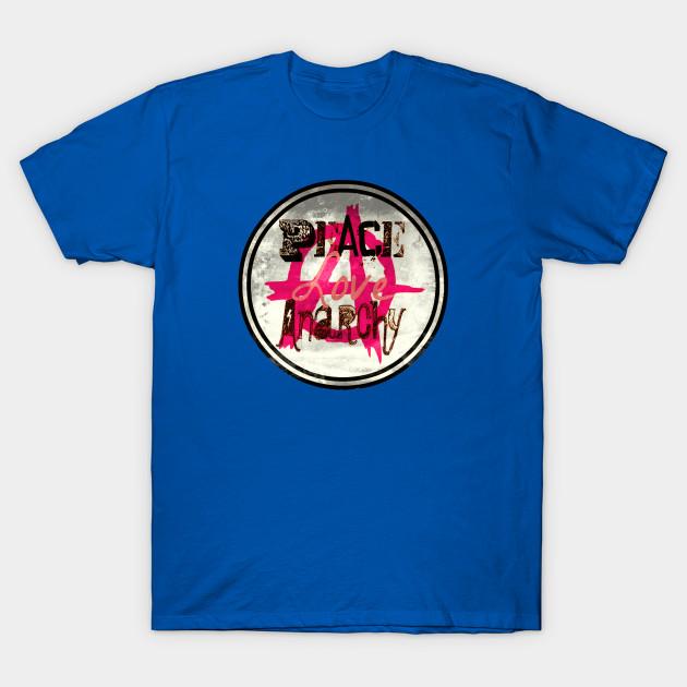

Unisex Fashion TShirt Peace Love Anarchy Print TShirt Plus Size XS-6XL T-Shirt 100%Cotton Tops O Neck Short Sleeve Tees 4XL синий