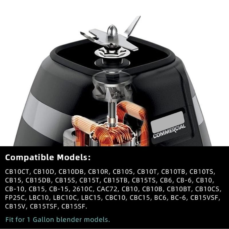 502977 Blade Cutting Assembly Blender Part for Waring CB10CT CB10D CB10DB CB10R CB10S CB10T CB10TB CB10TS CB15 Blenders