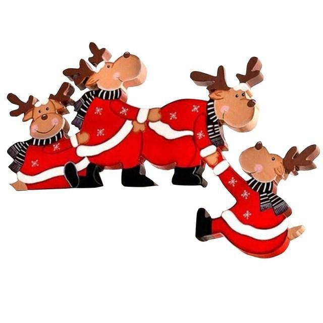 Décorations de cadre de porte de Noël Décorations en bois Père Noël Artisanat en bois d'élan de Noël Décorations de Noël