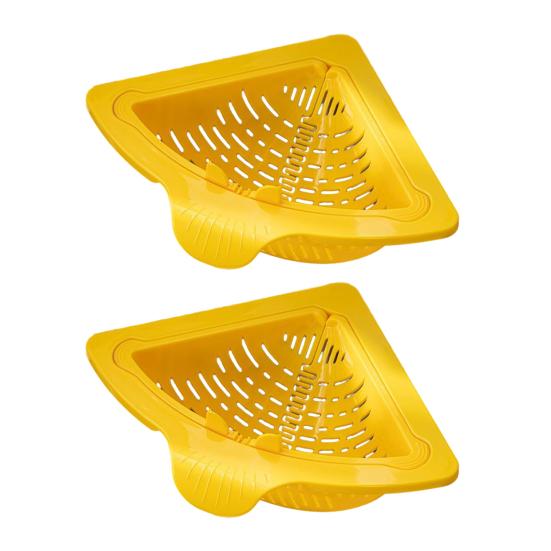 Triangular Magnetic Sink Strainer Corner Drain Basket with Twist-Open Bottom Automatic Dumping Kitchen Sink Waste Catcher for Food Scraps Debris