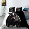 3D Yak Bedding Set King Queen Down Duvet Cover Pillowcase 2/3pcs Animal Bed Cover Soft Quick Drying Home Textile Men Gift