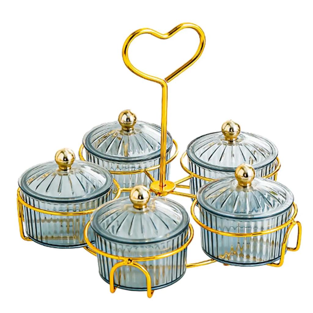 Trockenfrüchte-Tablett, Servierschalen und Griff, Gewürztablett, Dessert-Trennplatte für Kekse, Party, Nüsse, Küche, Vorspeise