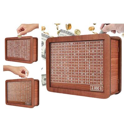 Cassetta dei contanti con bancone in legno Salvadanaio Salvadanaio per bambini Cassetta dei contanti per adulti Risparmia denaro Cassetto del cassiere Organizzare l'artigianato in casa