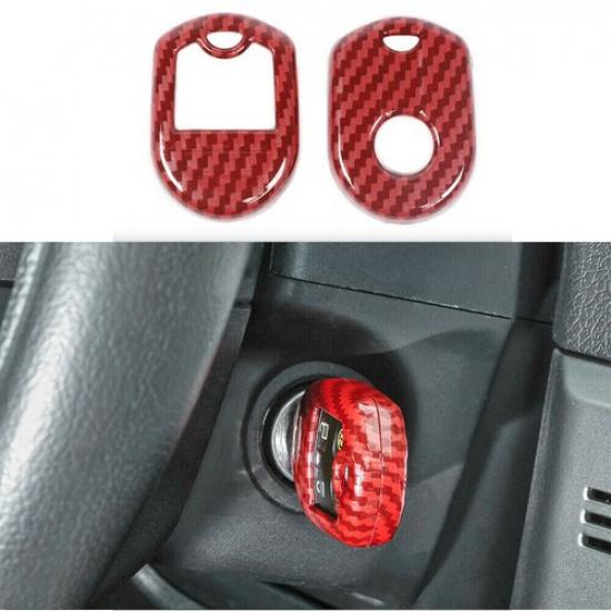 Red Carbon Key Fob Cover Skin Case Protector for Ford F-150 09 -14/Mustang 10-14