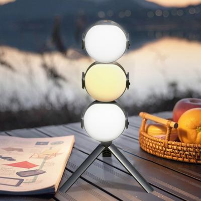 Lampe de tente de Camping Rechargeable de Type C, 2400mAh, batterie externe Portable, lampe de travail extérieure étanche