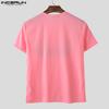 INCERUN Men Women Summer O Neck Short Sleeve Fun Prints Casual T-shirts Tee