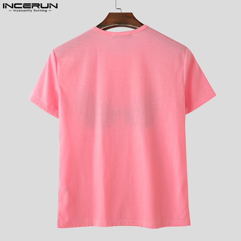 INCERUN Men Women Summer O Neck Short Sleeve Fun Prints Casual T-shirts Tee