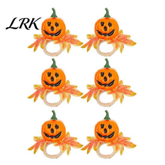 Holiday Table Setting Decor Halloween Napkin Ring, Pumpkin, Eyeball, Spider, Skull Holder Durable Rings for Dinner Decor, Party Supplies Ring