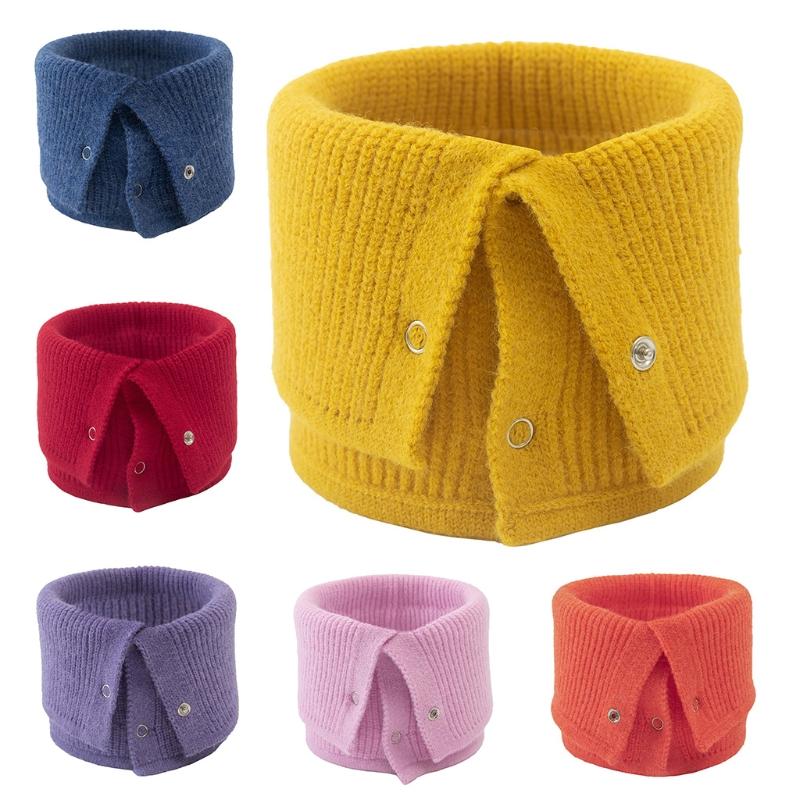 Collar Scarf Neck Warmer With Button Closure Knitted Scarf For Women Wool Scarf Neckerchief Decorative Scarf Neck Warmer