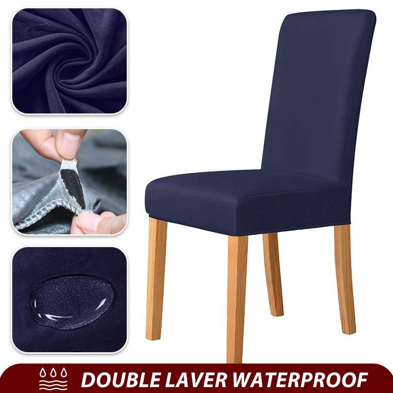 Elastic Waterproof Chair Cover Plain Spandex Dining Room Seat Covers Chair Protector For Restaurant Kitchen Banquet Seat Case