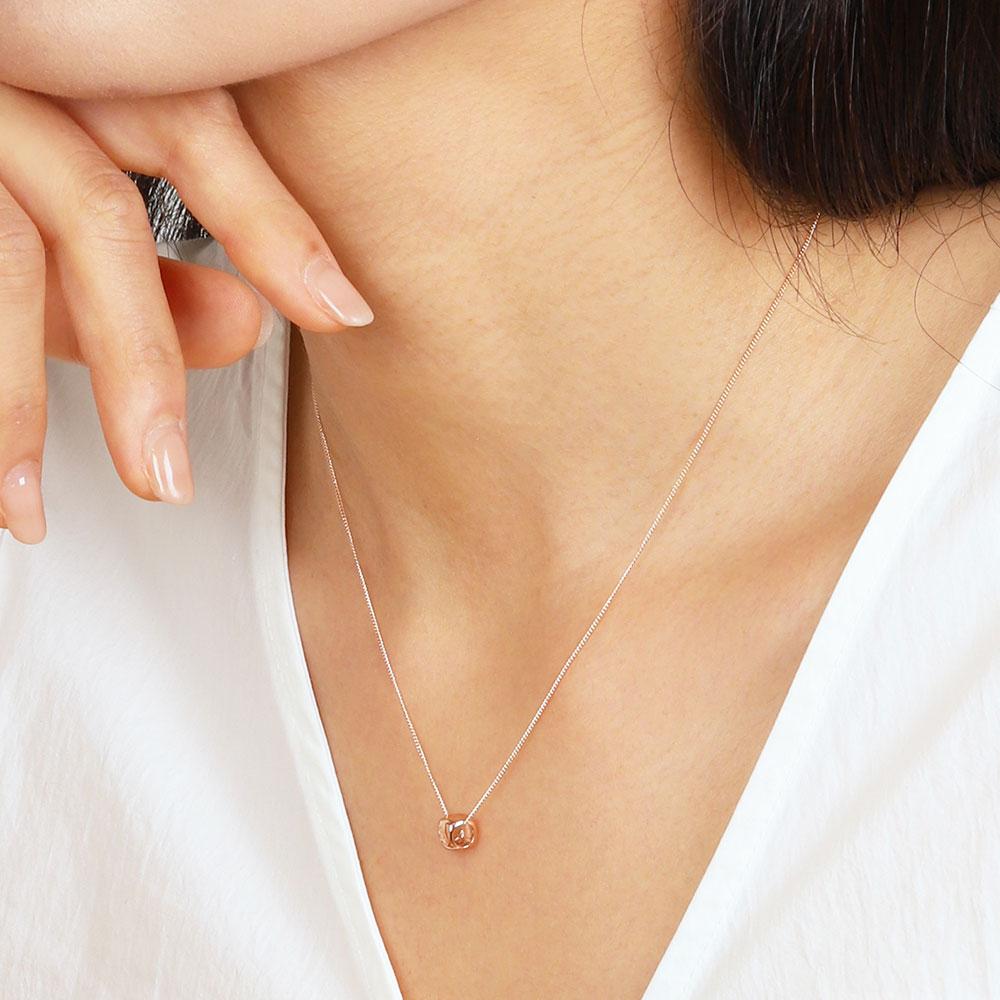 Loveenb [14K Gold] Cube & Charm Pendant