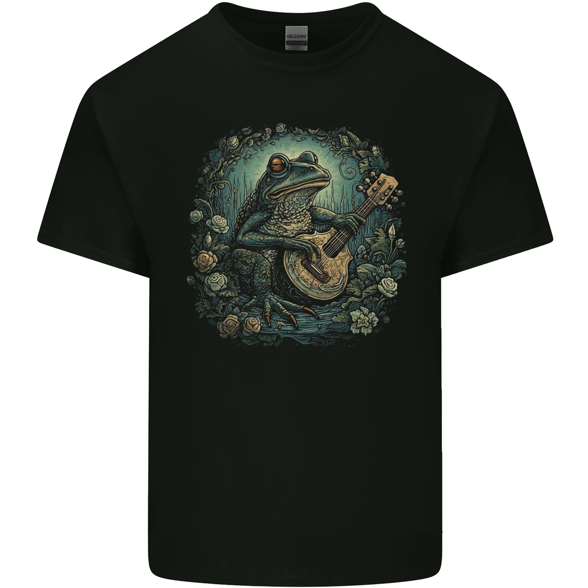A Chilled Out Frog Playing the Guitar Unisexs Light Cotton TShirt S