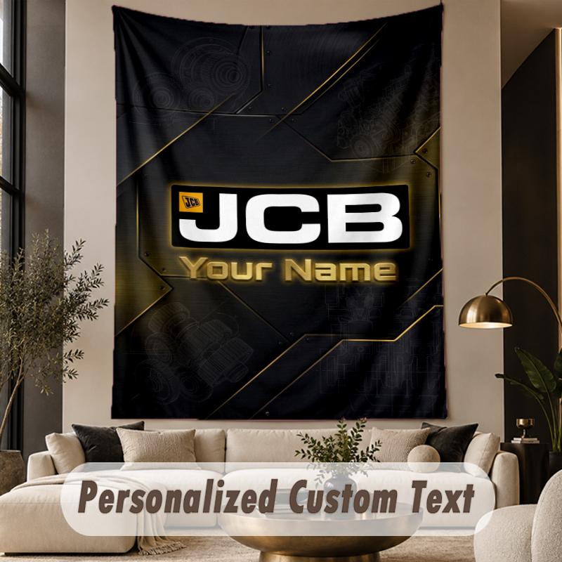 Custom Text Tapestry JCB Print Wall Tapestry Indoor Living Room Wall Decor