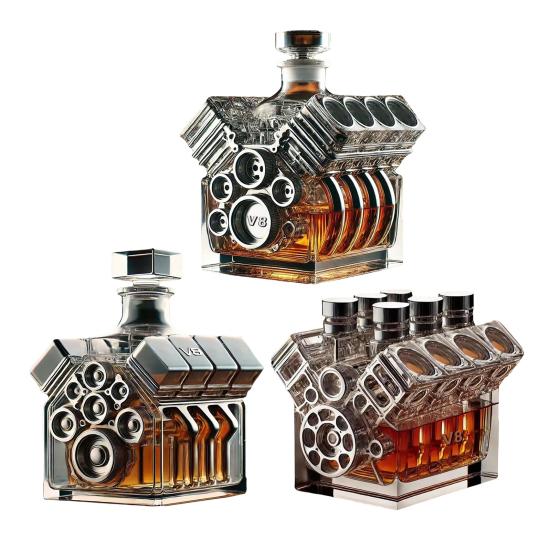 V8 Engines Whisky Bottle Creative Wine Decanter Decoration Personalized Whiskey Bottle Home