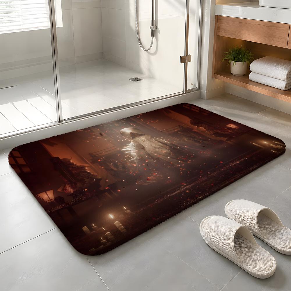 Anime Hot S-Silent Fun H-Hill Floor Mat Machine Washable Soft Flannel Area Rug, Non-Slip Absorbent Floor Mat for Living Room